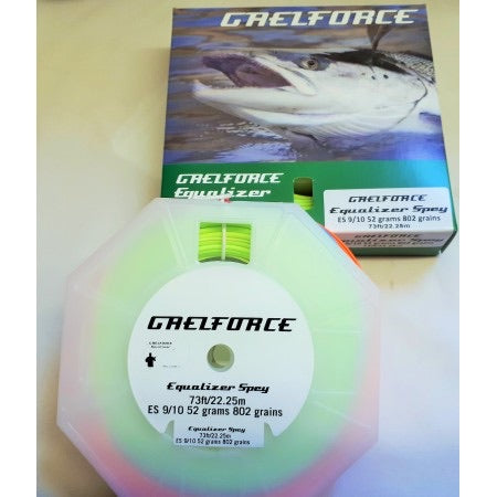 Gaelforce: Equalizer Spey line 73 ft / 22.5m head 9/10# 52grams/802grains